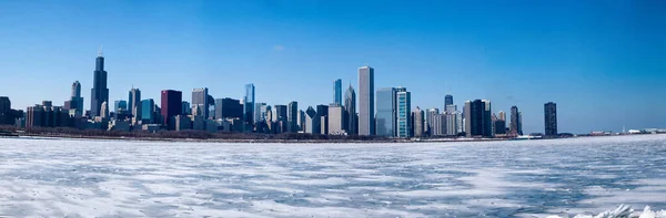 Vista Panorámica Chicago Invierno — Foto de Stock