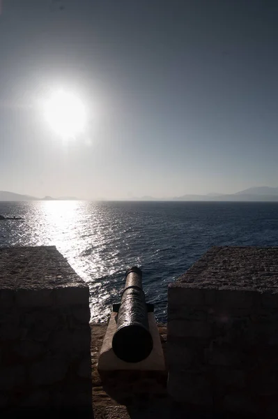 Sonnenuntergang Über Der Insel Hydra — Stockfoto