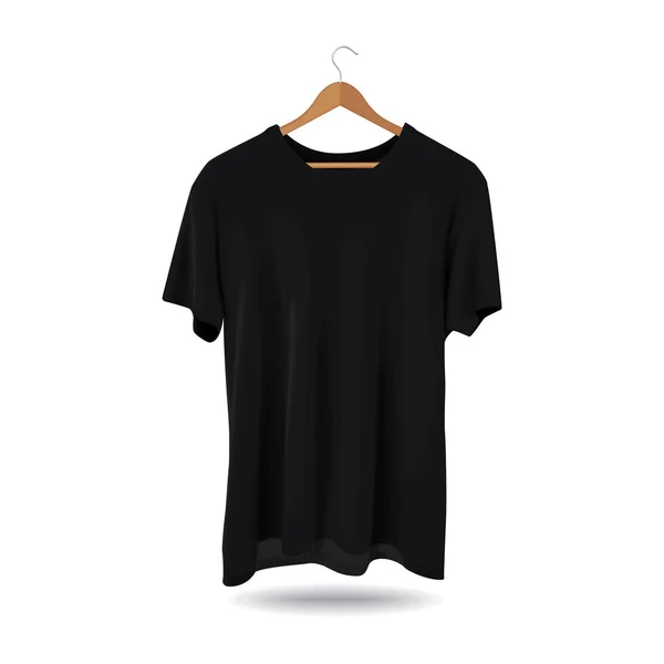 Mock-up T-shirt spor şablon reklam mağaza moda Casual giyim siyah askı elbise 