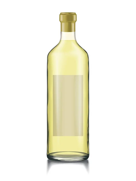 Mock Glas Flaska Vin Ändra Färg Vätska Flaska Cap — Stock vektor