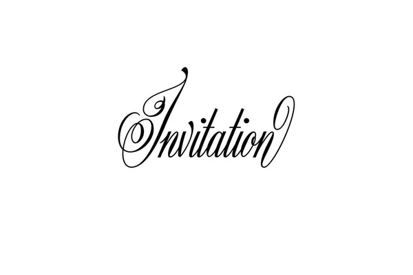 Invitation Lettrage Fête Mariage Entreprise Typographie Célébration Événement Calligraphie Élégante — Image vectorielle