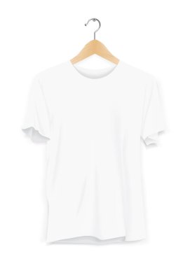 Beyaz Casual giyim mock-up T-shirt spor şablon reklam mağaza moda askı elbise