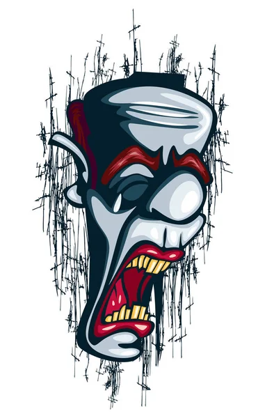 Crying Clown Tattoo Vector Circus Joker Unsuccessful — Stock Vector