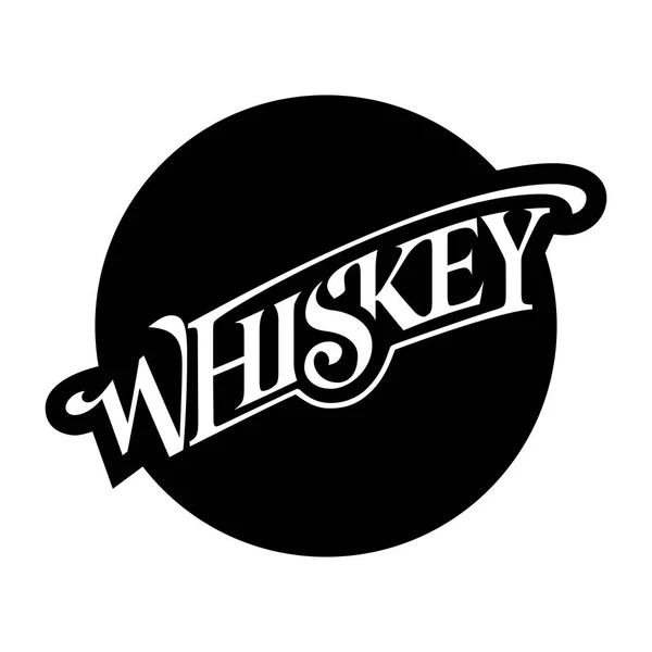 Étiquette Circulaire Logo Autocollant Whiskey Lettrage Script Imprimer Emblème Texte — Image vectorielle