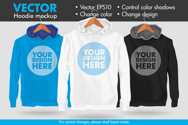 Tasarım Değiştir Renkler Hoodie Vektör Mockup Şablon değiştirin
