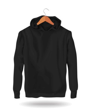 Hoodie Vektör Mockup Şablon Gerçekçi Moda Kol Pamuk Kazak Unisex