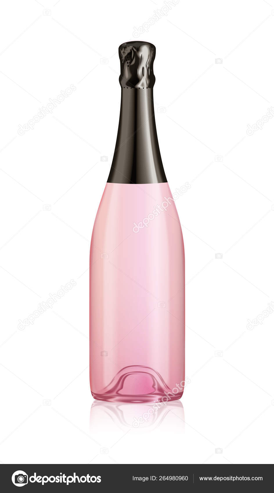 Download Mock Transparent Isolated Realistic Champagne Bottle Vector Template Wine Vector Image By C Vectalex Vector Stock 264980960