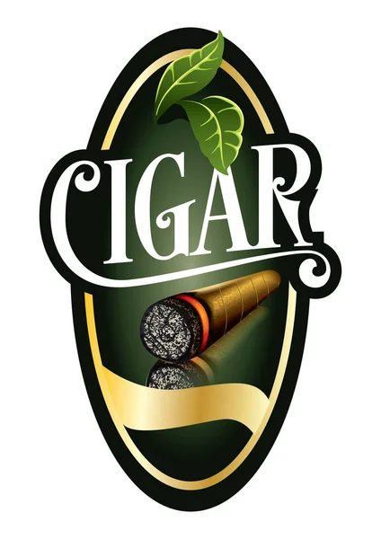 Cubierta Menú Lujo Premium Marco Tabaco Etiqueta Cigarro Cubano — Vector de stock
