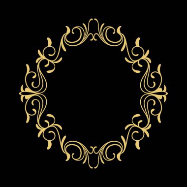 Zarif Dairesel Klasik Dekoratif Çiçek Süs Vintage Girdap Çerçeve Motifi