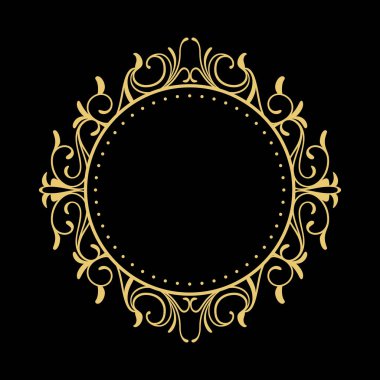 Zarif Dairesel Klasik Dekoratif Çiçek Süs Vintage Girdap Çerçeve Motifi