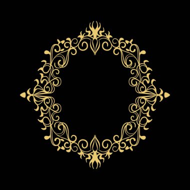 Zarif Dairesel Klasik Dekoratif Çiçek Süs Vintage Girdap Çerçeve Motifi