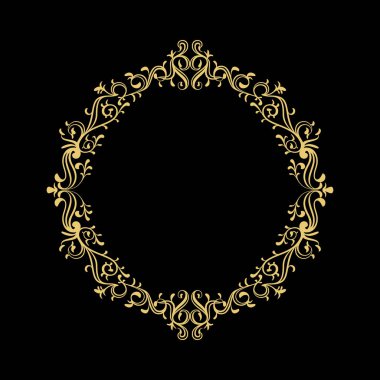 Zarif Dairesel Klasik Dekoratif Çiçek Süs Vintage Girdap Çerçeve Motifi