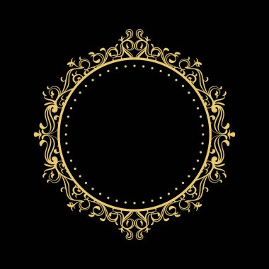 Zarif Dairesel Klasik Dekoratif Çiçek Süs Vintage Girdap Çerçeve Motifi