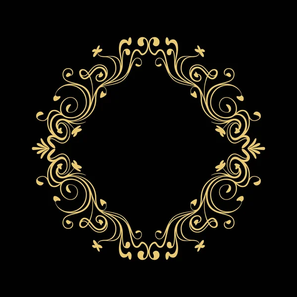 Zarif Dairesel Klasik Dekoratif Çiçek Süs Vintage Girdap Çerçeve Motifi