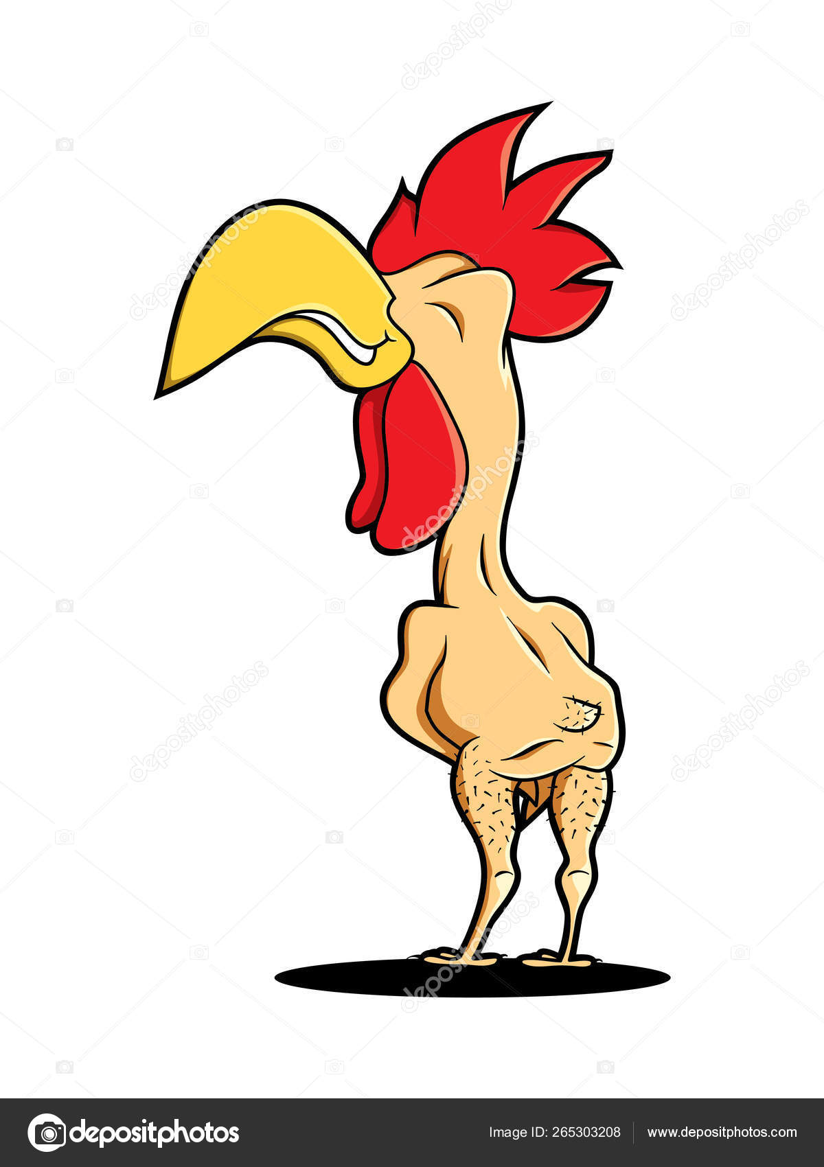 Cartoon Crazy Gallery Nude - Funny Naked Rooster Cock Chicken Logo Food Farm Industry Restaurant Stock  Vector Image by Â©Vectalex #265303208