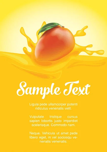 mango doğal lezzetli sıvı meyve ile sıçrama suyu ambalaj