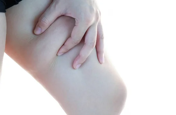 Piernas Femeninas Muslos Con Celulitis Problema Piel Cuidado Corporal Sobrepeso —  Fotos de Stock