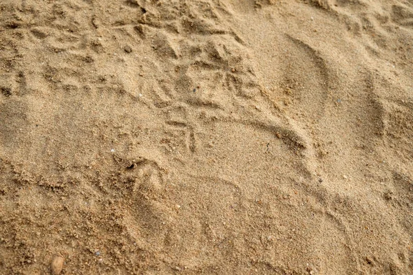 Top view of sand on the beach in the summe