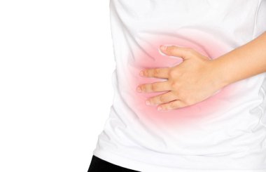 Beyaz adam olarak karın ağrısı çeken adam