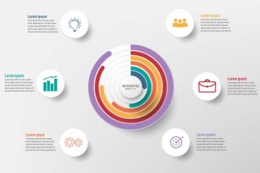 İş Infographic Şablon 6 seçeneği ile