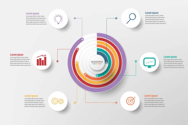 Geschäftsinfografische Vorlage Mit Optionen Abstrakte Elemente Diagramm Oder Prozesse Und — Stockvektor