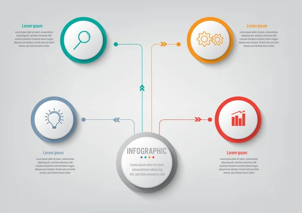 Business Infografik Vorlage Mit Optionen Kreisform Abstrakte Elemente Diagramm Oder — Stockvektor