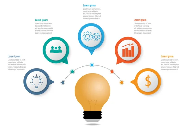 Modelo Infográfico Negócios Com Opções Diagrama Processos Elementos Abstratos Ícone — Vetor de Stock