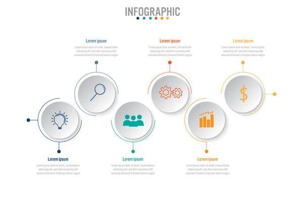 Infografika Biznes Szablon Opcje Elementy Abstrakcyjne Diagramu Lub Procesów Biznes — Wektor stockowy