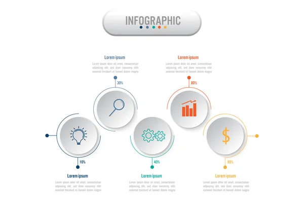 Modelo Infográfico Negócios Com Opções Diagrama Processos Elementos Abstratos Ícone — Vetor de Stock