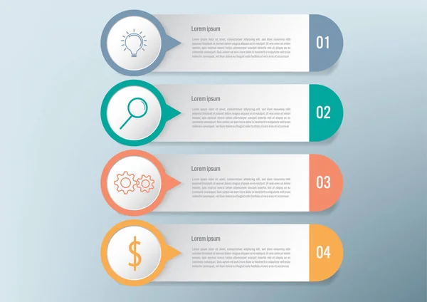 Geschäftsinfografische Vorlage Mit Optionen Abstrakte Elemente Diagramm Oder Prozesse Und — Stockvektor