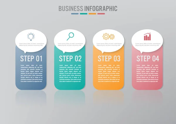 Modelo Infográfico Negócios Com Opções Diagrama Processos Elementos Abstratos Ícone — Vetor de Stock