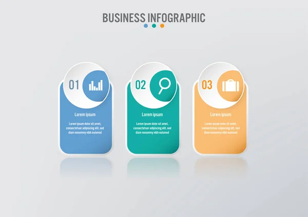 Plantilla Infografía Negocios Con Opciones Diagrama Procesos Elementos Abstractos Icono — Vector de stock