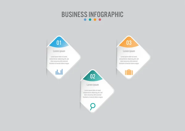 Plantilla Infografía Negocios Con Opciones Diagrama Procesos Elementos Abstractos Icono — Vector de stock