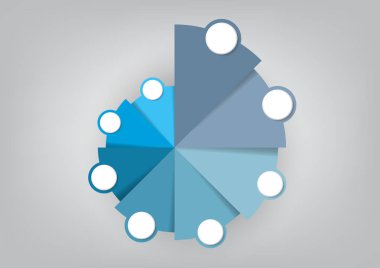 İş Infographic şablonu 8 seçeneği pasta grafiği, Soyut öğeler diyagramı veya işlemler, vektör iş şablonu sunumu için. Creative Infographic konsepti