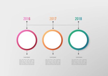 İş Infographic Şablon 3 seçenek ile daire şekli, Soyut öğeler diyagramı veya işlemler, vektör iş şablonu sunumu için. Creative Infographic konsepti