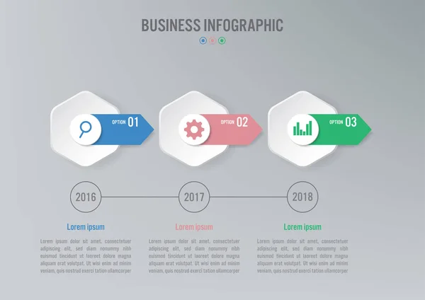 Infographic Şablonuyla Seçenek Soyut Öğeler Diyagramı Veya Işlemleri Düz Simgesi — Stok Vektör