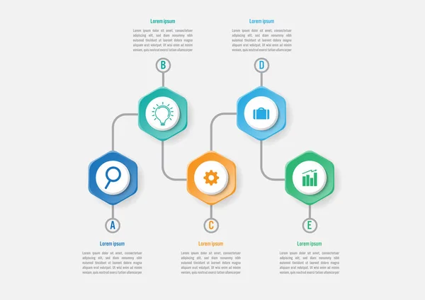 Geschäftsinfografische Vorlage Mit Optionen Polygonale Form Abstrakte Elemente Diagramm Oder — Stockvektor