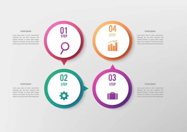 Geschäftsinfografische Vorlage Mit Optionen Kreisform Abstrakte Elemente Diagramm Oder Prozesse — Stockvektor