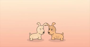 İki sevimli köpek aşık. Sevgililer günü kavramı