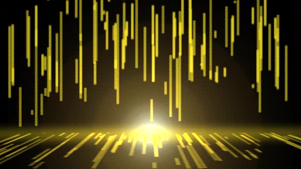 未来抽象闪闪发光的黄光点图案背景 — 图库视频影像