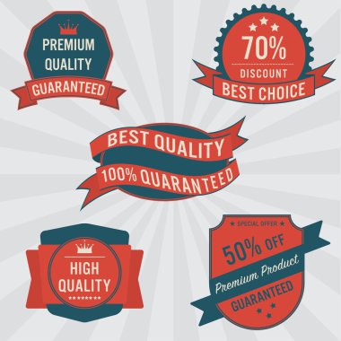 Satış etiketleri ve afiş seti. Retro tasarım