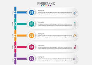 5 seçenekli iş bilgi grafiği etiketleri şablonu