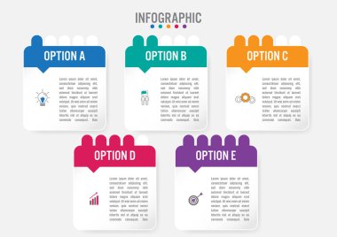 5 seçenekli iş bilgi grafiği etiketleri şablonu