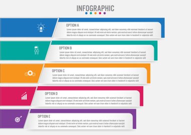 5 seçenekli iş bilgi grafiği etiketleri şablonu