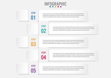 5 seçenekli iş bilgi grafiği etiketleri şablonu