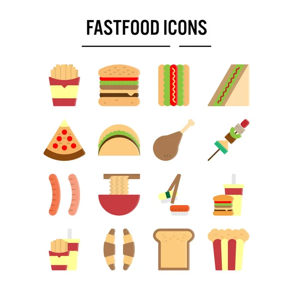 Fast Food icoon in plat ontwerp voor webdesign — Stockvector