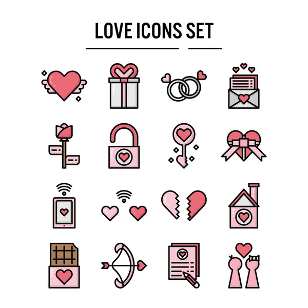 Love Icon im Outline Design für Webdesign — Stockvektor