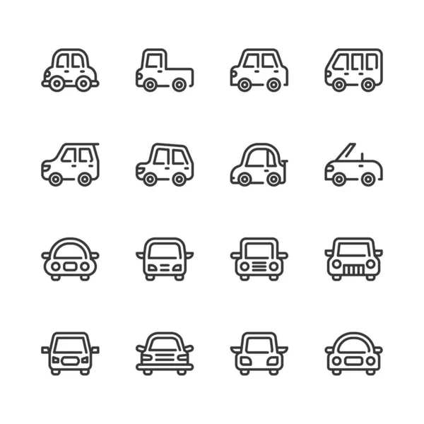 Jeu d'icônes de voiture.Illustration vectorielle — Image vectorielle