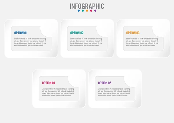 Шаблон бизнес-инфографики с 5 опциями . — стоковый вектор