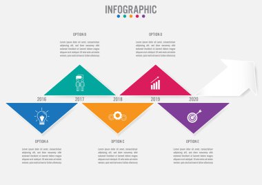 5 seçenekli iş bilgi grafiği şablonu